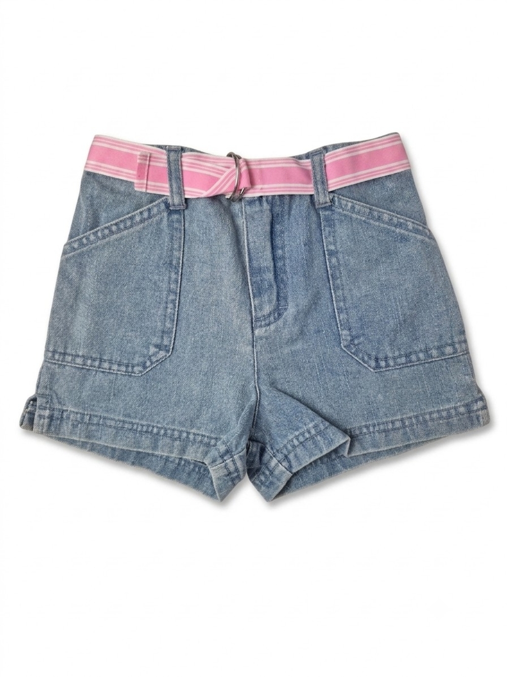 NWT Vintage The Children's Place Denim Shorts 24M Pink Belt 90s Y2K